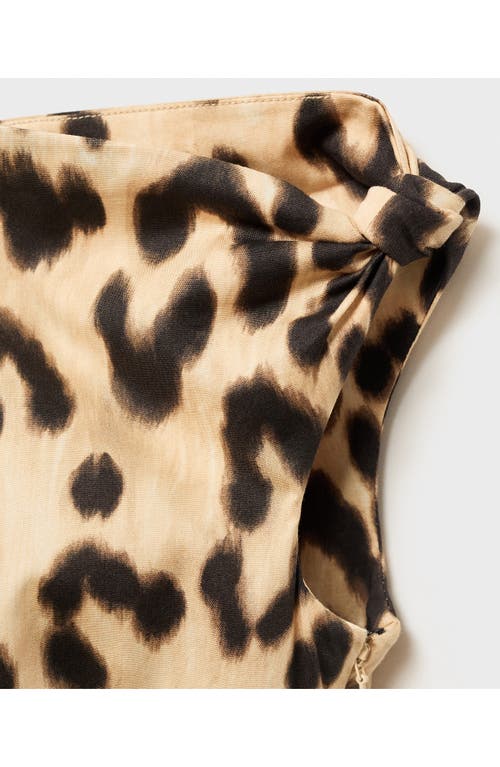 Mango Bernie Off The Shoulder Stretch Cotton Minidress In Animal Print