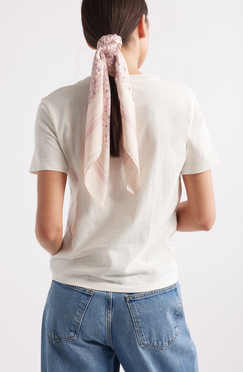 Treasure & Bond Square Satin Scarf, Alternate, color, Pink Babys- Breath