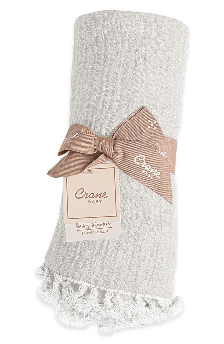 CRANE BABY Muslin Blanket, Alternate, color, Moonstone