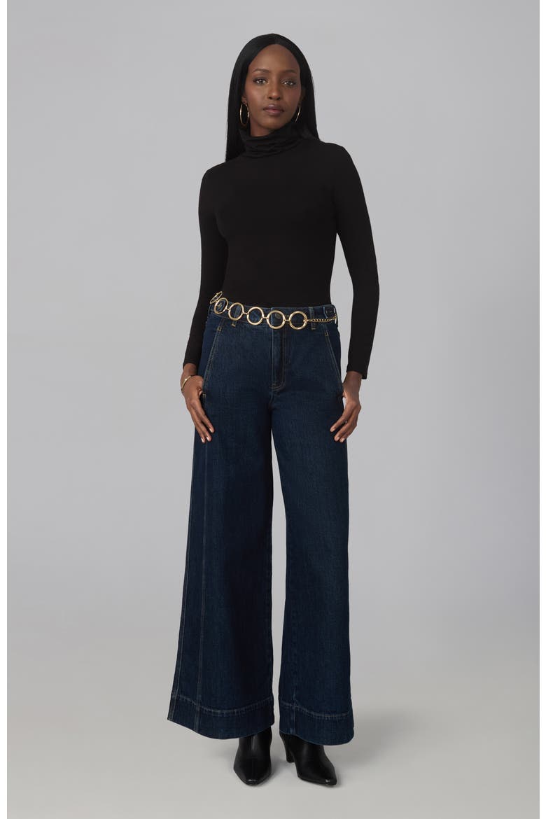 Cara Ultra High Rise Wide Leg Palazzo Jeans, Alternate, color, Dark Rinse Wash