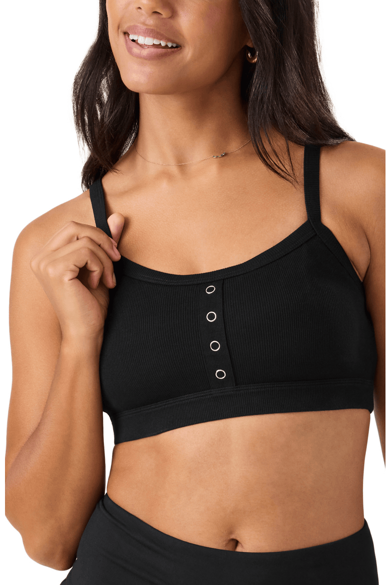 Ribbed Pumping Bralette, Main, color, Black