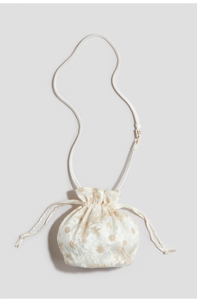 H&M Embroidered Drawstring Bag, Main, color,