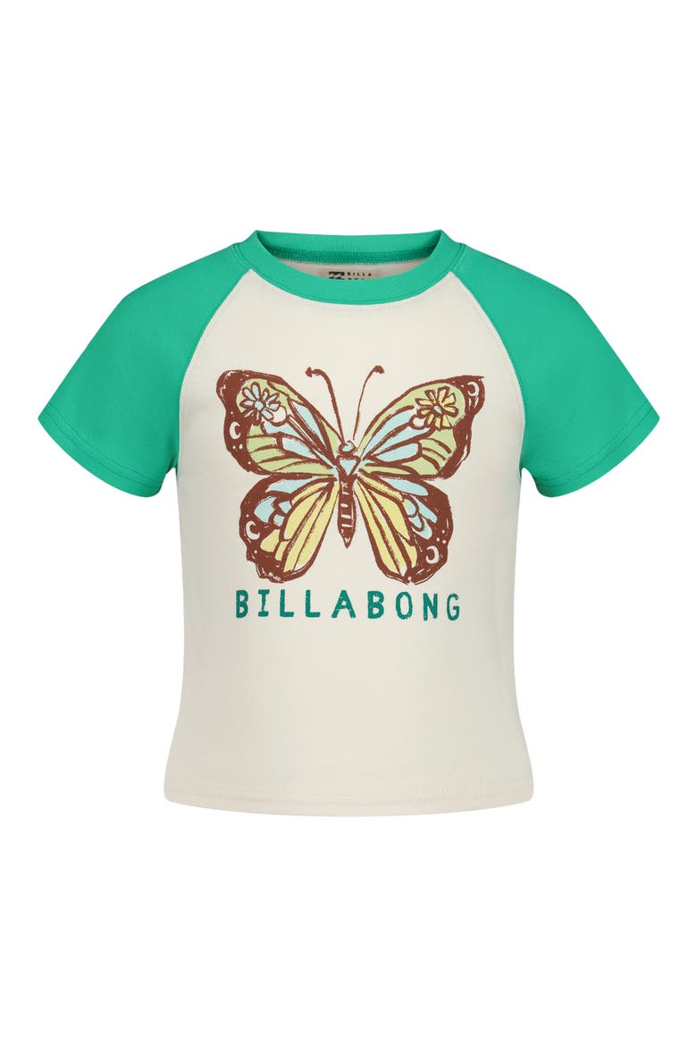 Kids' Butterfly Stamp Raglan T-Shirt, Main, color, GUMDROP GREEN