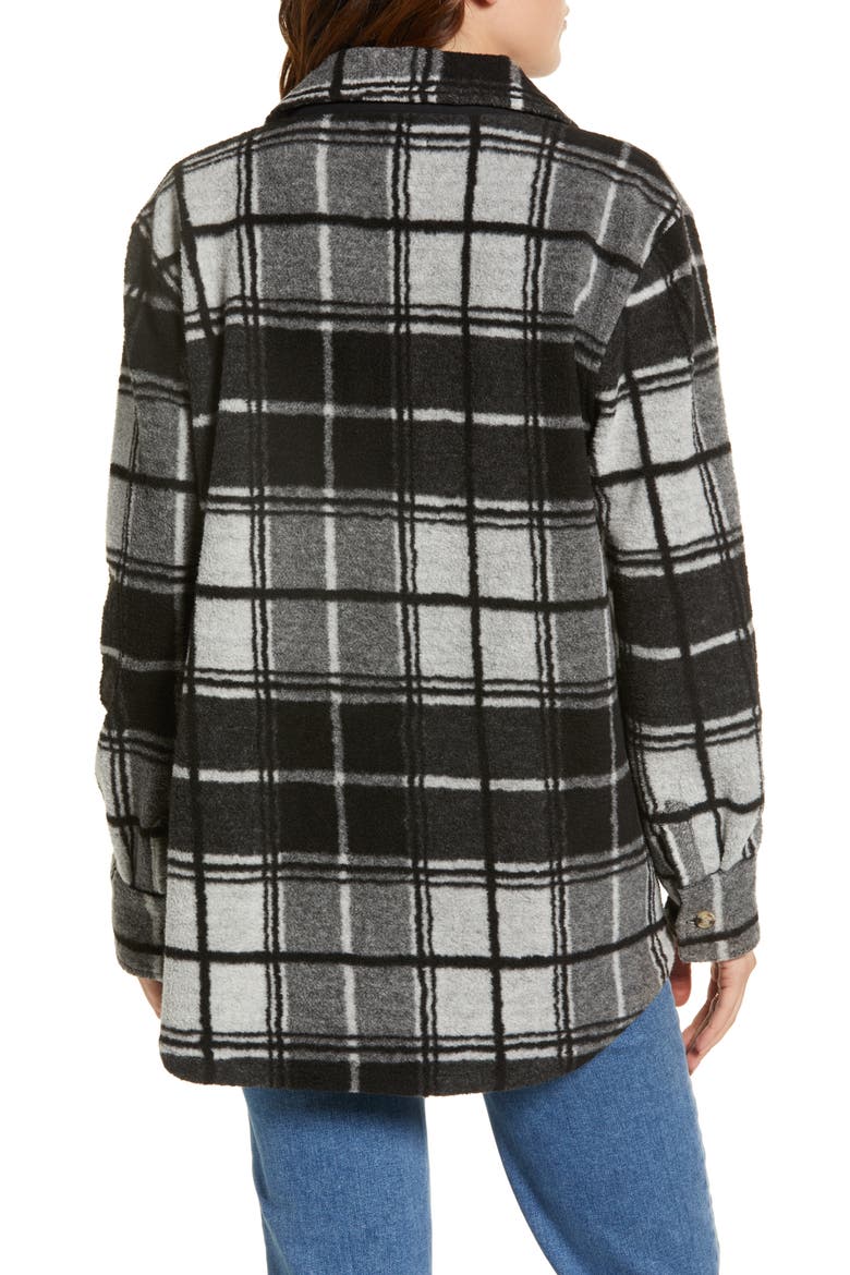 Holden High Pile Fleece Jacket, Alternate, color, BLACK CREAM PLAID