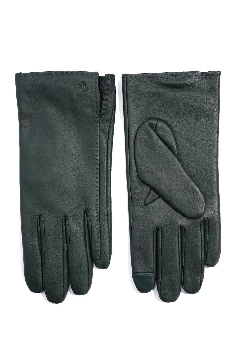 side vent leather touch glove, Alternate, color, forest green