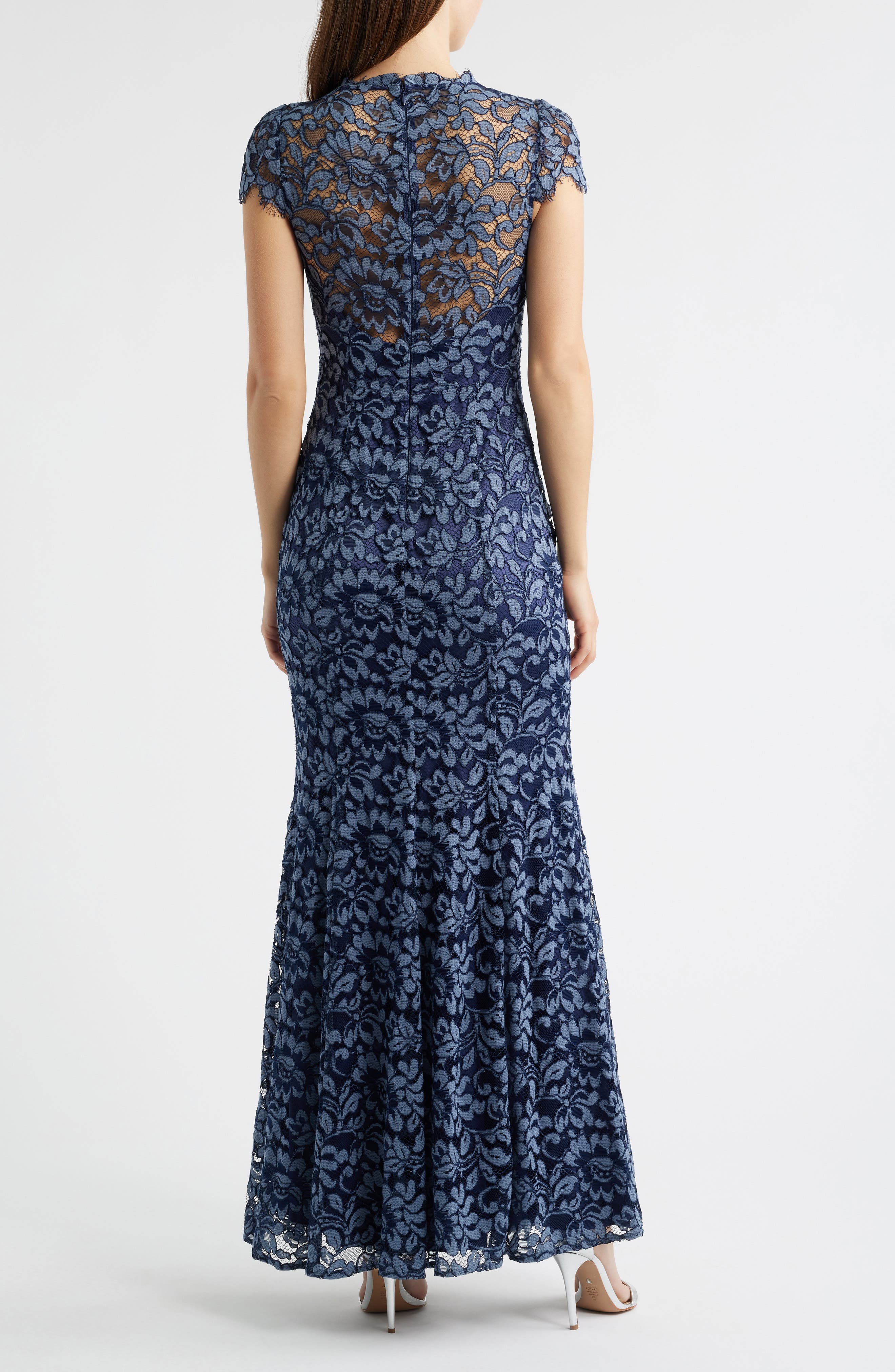 Illusion Cap Sleeve Gown - image 4