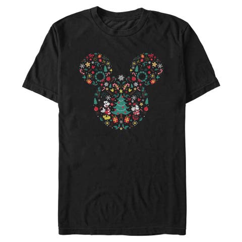 Men's Mickey & Friends Christmas Wonderland Icon Collage  Graphic T-Shirt