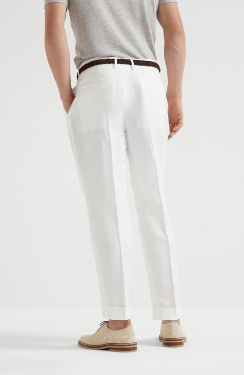 Brunello Cucinelli Cotton Corduroy Tailored Trousers In Snow