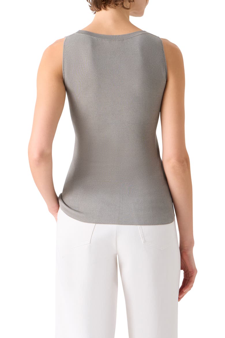 Two-Tone Mesh Front Silk Sweater Tank, Alternate, color, TAUPE WHITE