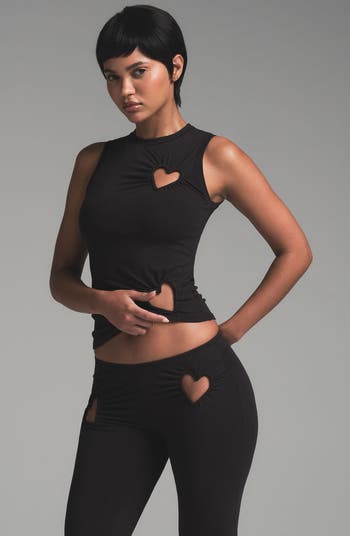 Heart Cotton Blend Jersey Leggings