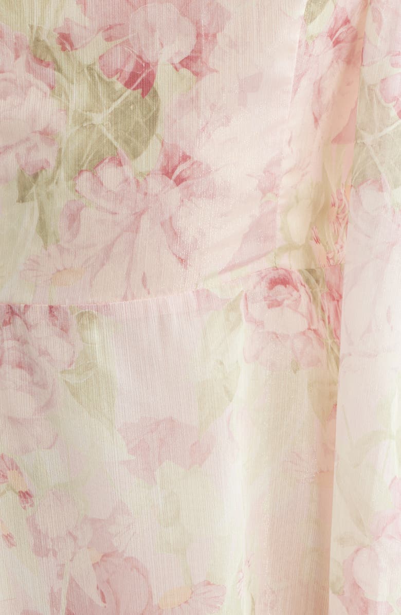 Lulus Amara Floral Print One-Shoulder Gown, Alternate, color, Pink Multi