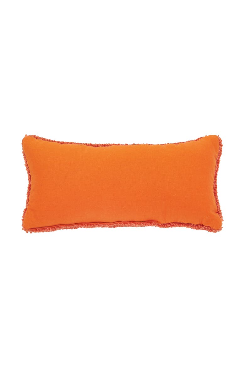 Ghost Halloween Hooked Petite Accent Pillow 6" x 12", Alternate, color, Orange