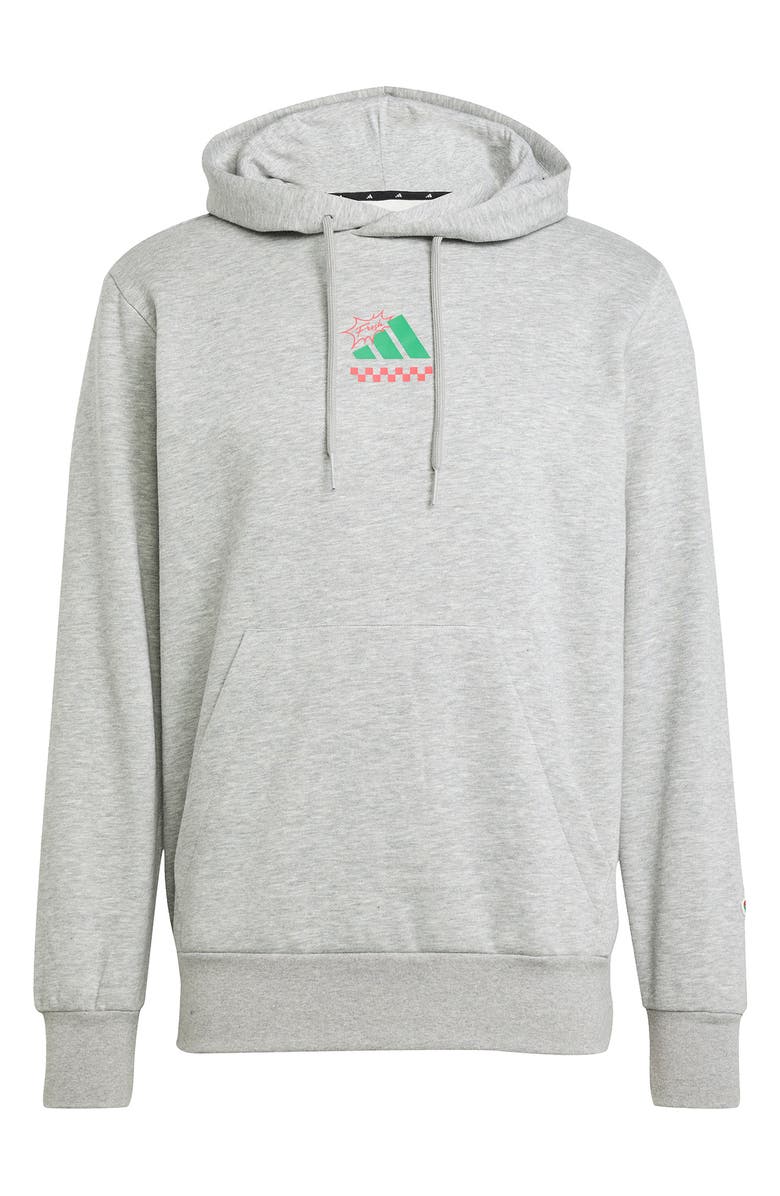 adidas Mini Pizza Graphic Hoodie, Alternate, color, Medium Grey Heather