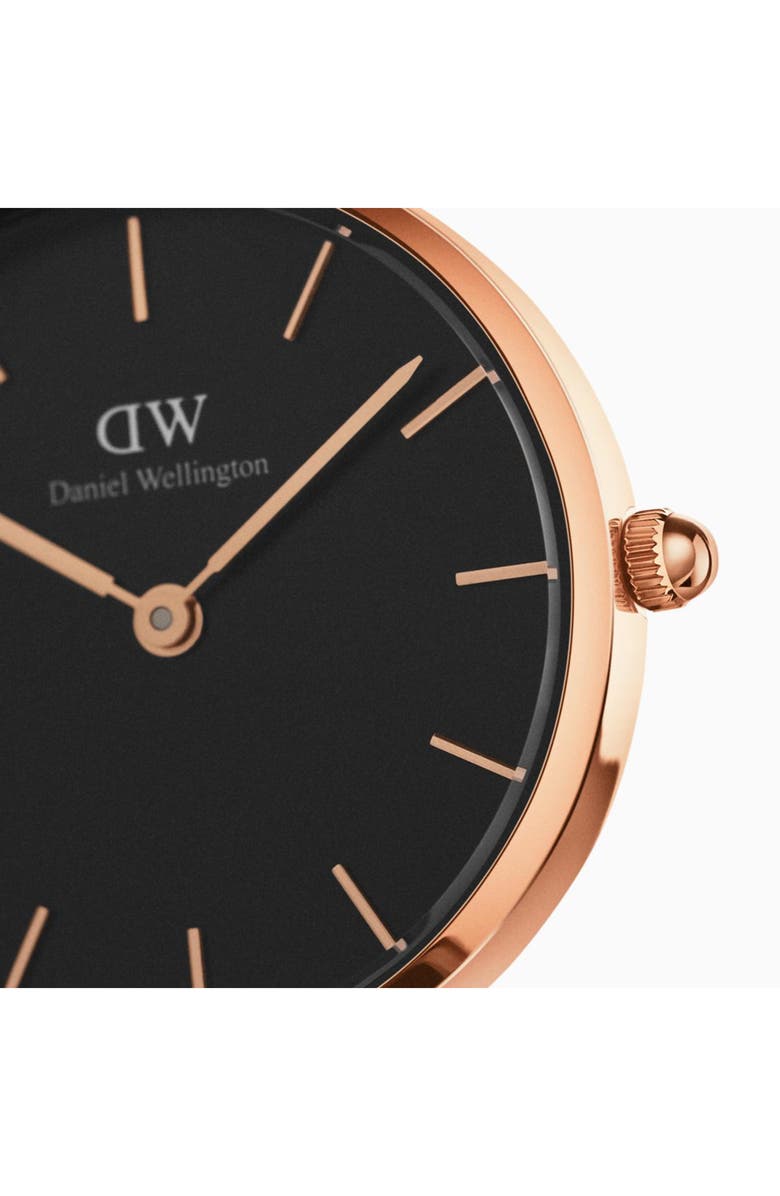 Daniel Wellington Classic Petite Mesh Strap Watch, 28mm, Alternate, color, Black/White/Rose Gold
