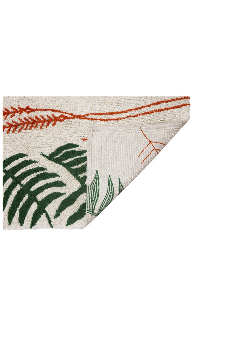 Botanic Plants Washable Cotton Rug, Alternate, color, IVORY