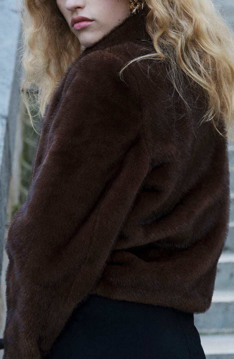 MANGO Faux Fur Jacket, Alternate, color, 