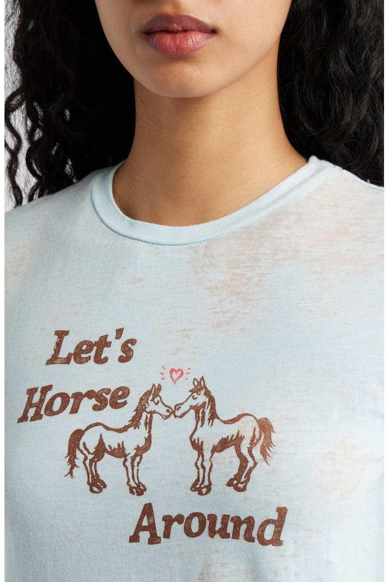 Let's Horse Around Burnout Graphic T-Shirt, Alternate, color, BLUE