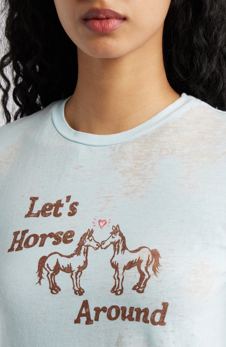 Daydreamer Let's Horse Around Burnout Graphic T-Shirt, Alternate, color, Blue