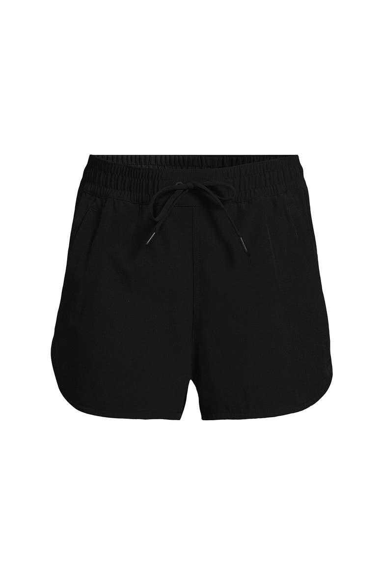Woven Packable 3" Dolphin Hem Swim Cover-up Shorts, Alternate, color, Black