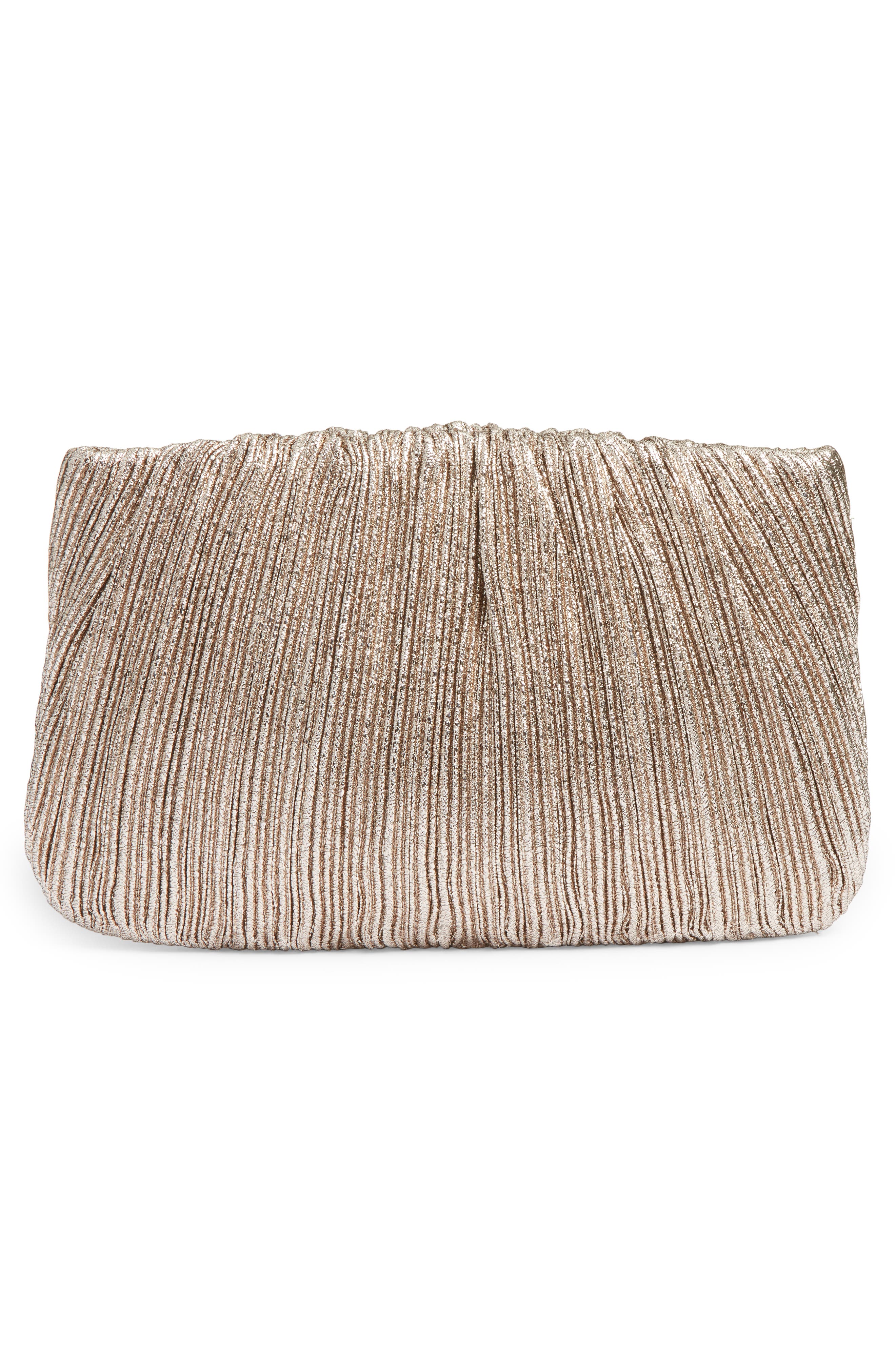 Loeffler Randall Brit Pleated Clutch, Alternate, color, Champ