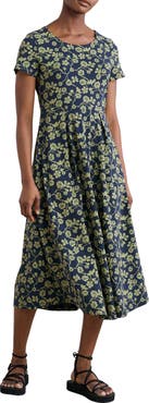 Seasalt Cornwall Veronica Print Stretch Organic Cotton Midi Dress
