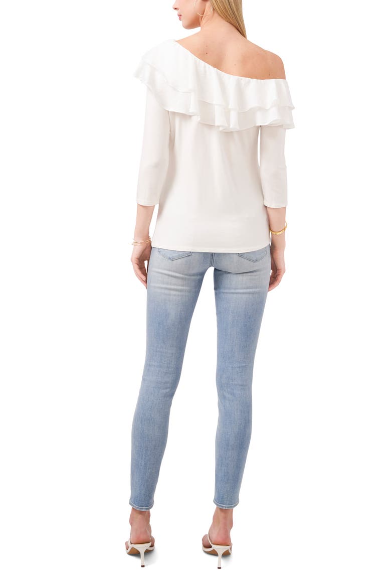 Ruffle One Shoulder Top, Alternate, color, NEW IVORY