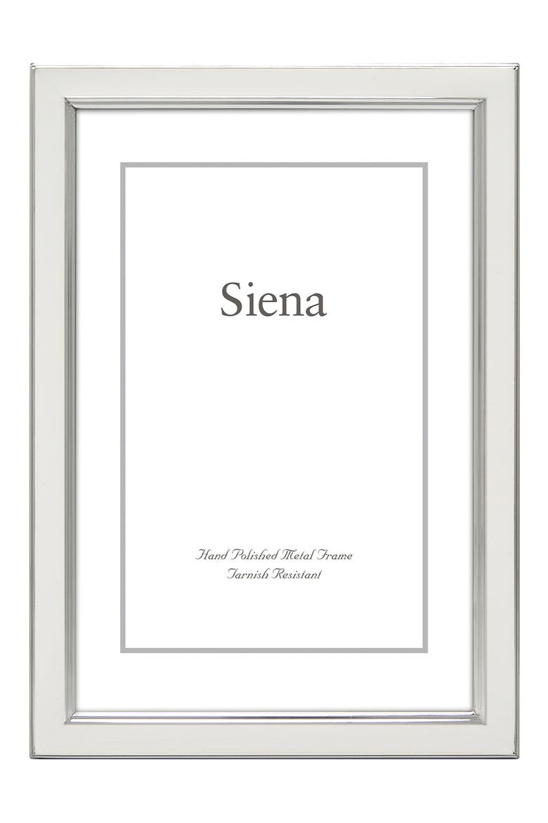 Enamel & Silvertone 4 x 6-Inch Picture Frame, Main, color, WHITE/ SILVER