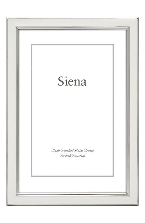 Siena Enamel & Silvertone 5 X 7-inch Picture Frame In White/silver