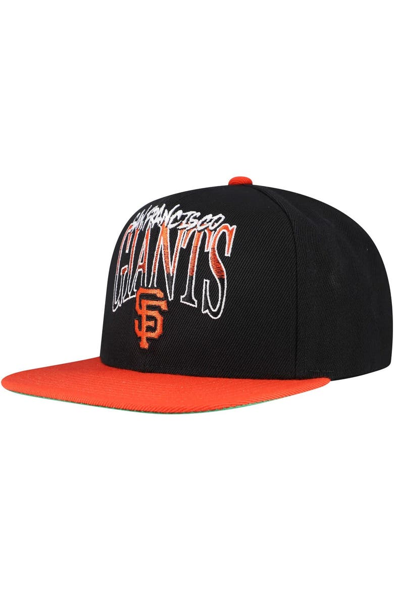 Men's Mitchell & Ness Black San Francisco Giants Rise Up Snapback Hat, Main, color, Black
