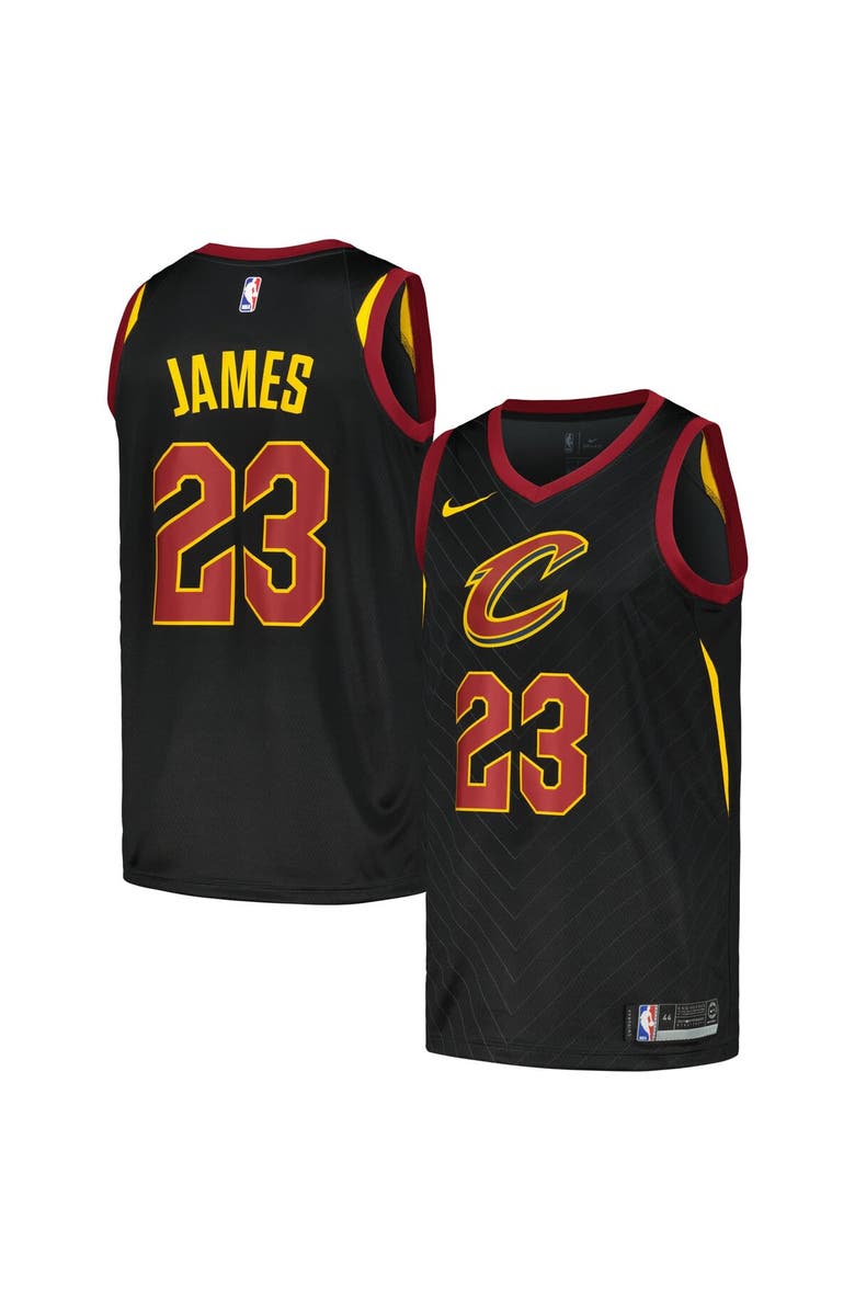 Nike Men's Nike LeBron James Black Cleveland Cavaliers Swingman Player Jersey - Statement Edition, Alternate, color, 