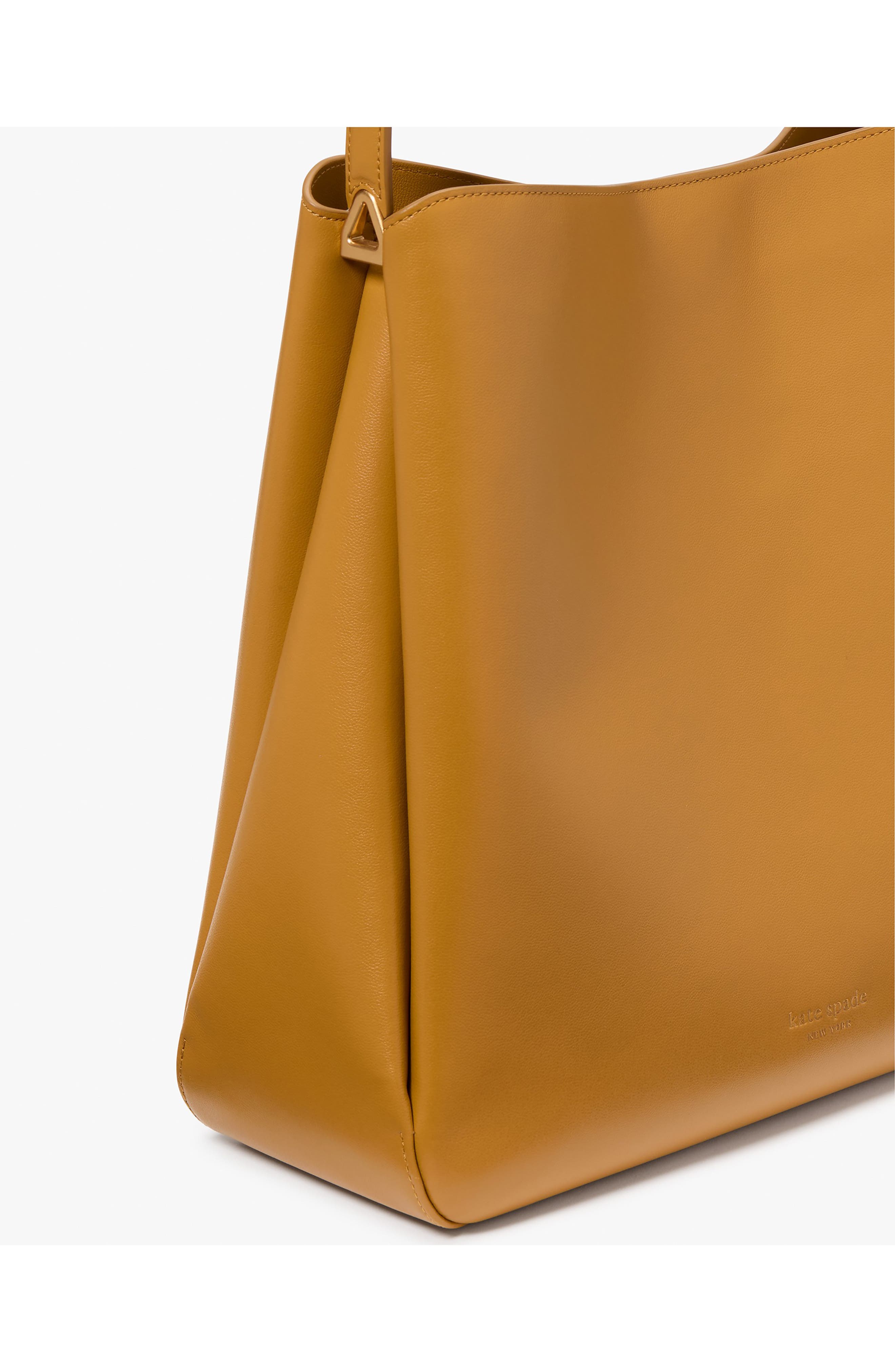 large grace leather shoulder bag, Alternate, color, CURRY