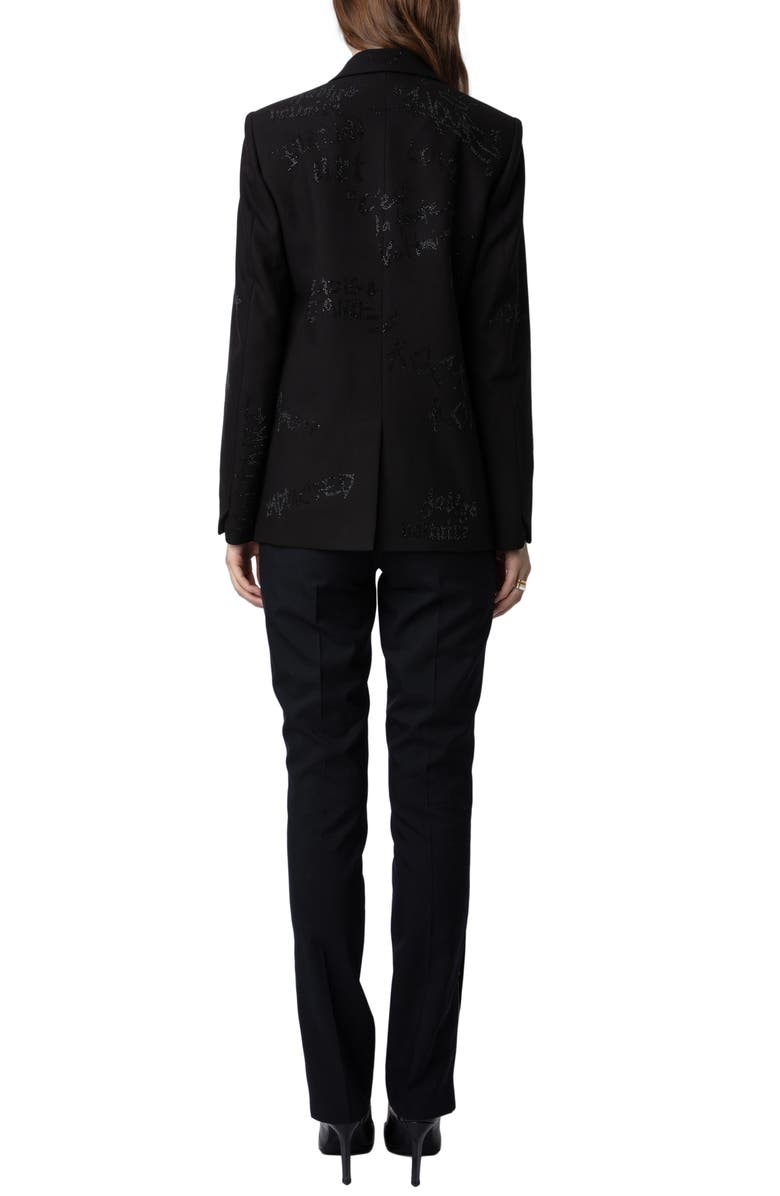 Zadig & Voltaire Vanille Strass Manifesto Blazer, Alternate, color,