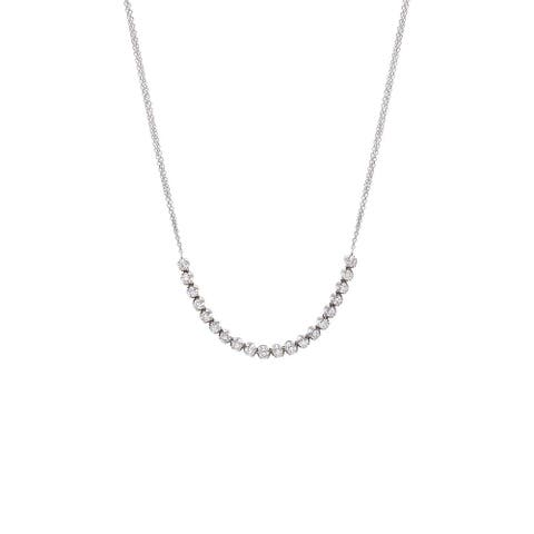 Diamond Bezel Half Tennis Double Chain Necklace 14K