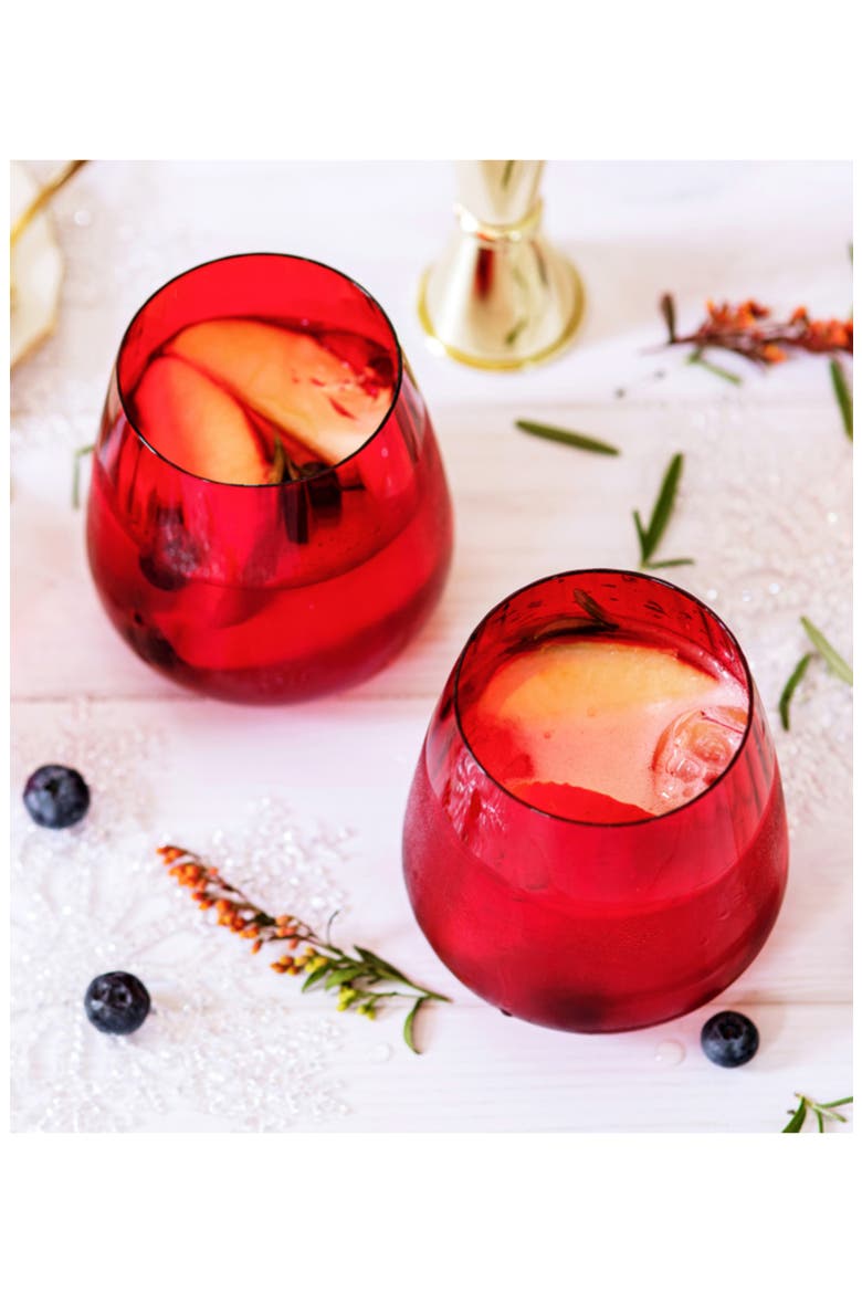 Francesca Double Old Fashioned Glass, Alternate, color, RED