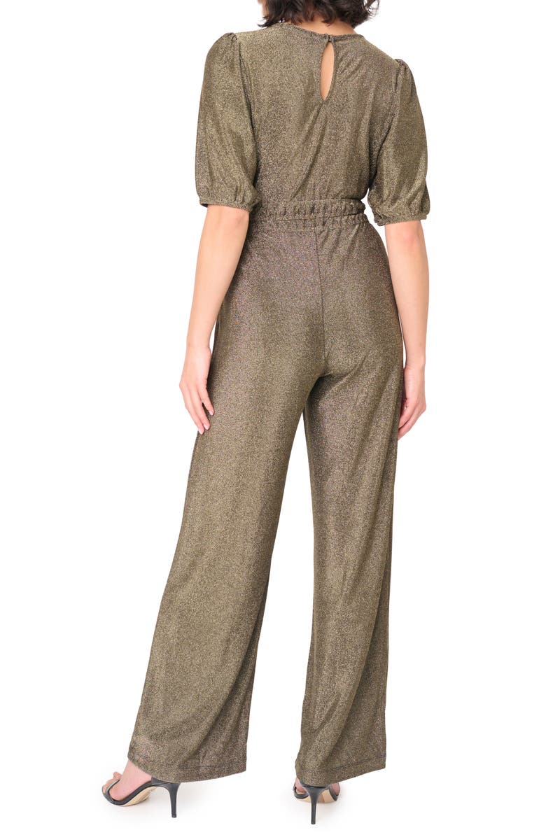 GIBSONLOOK Shimmer & Shine Sparkle Jumpsuit, Alternate, color, Gold Shimmer