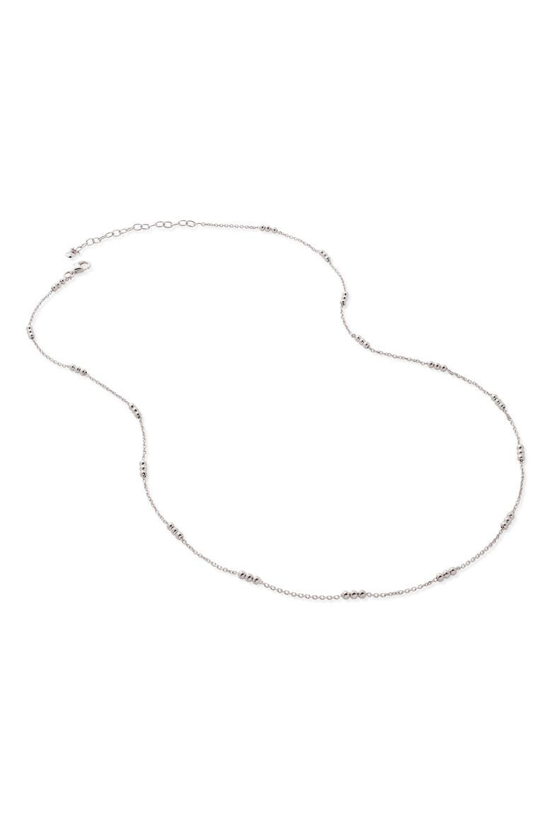 Triple Beaded Chain Necklace, Main, color, SILVER