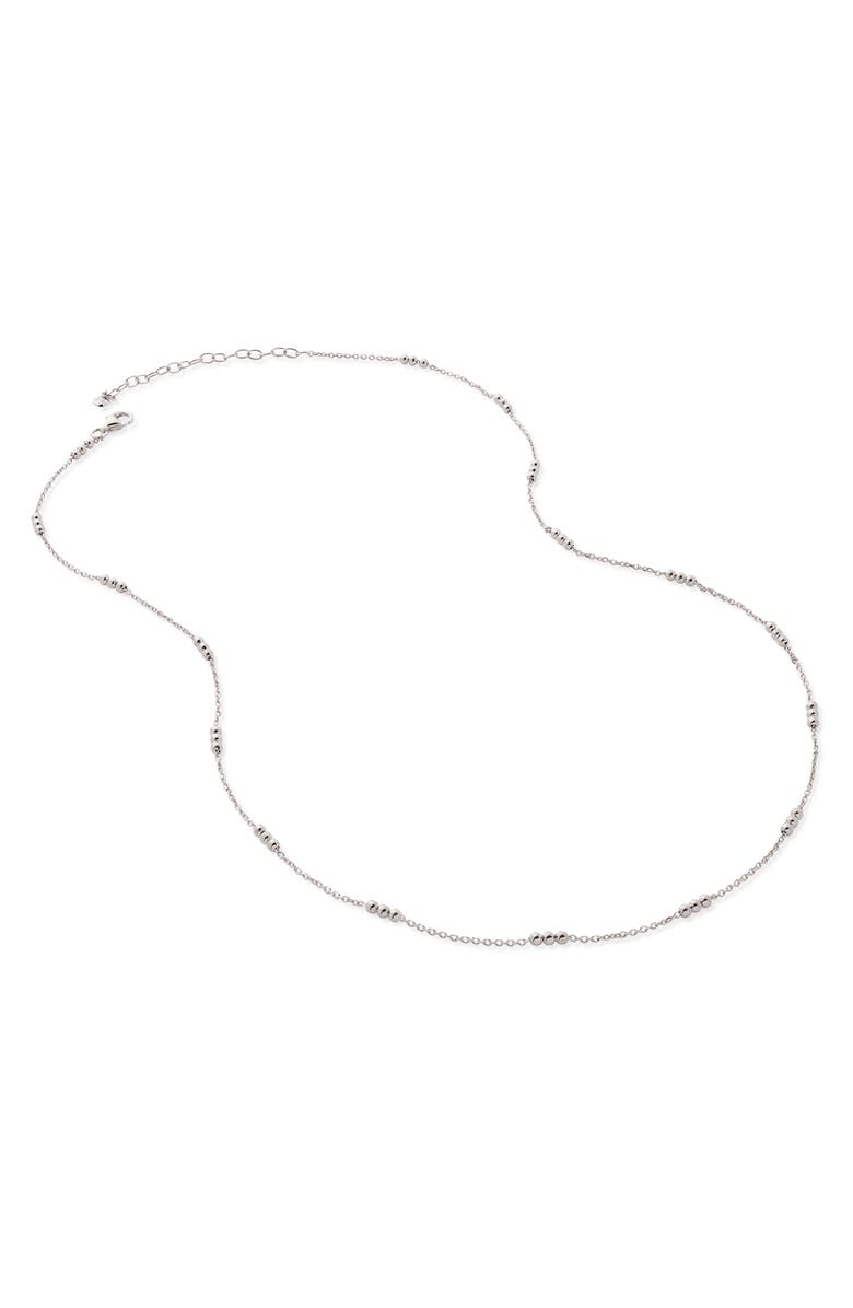 Monica Vinader Triple Beaded Chain Necklace, Main, color, Silver