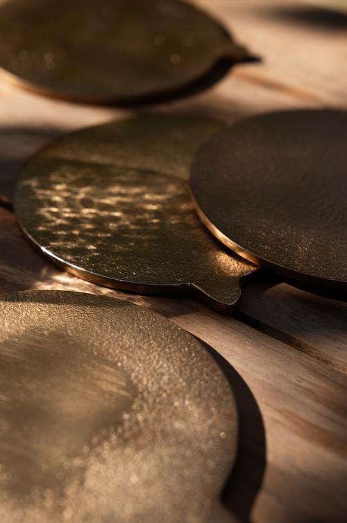 The Collective Home Stinson Antique Brass Coasters