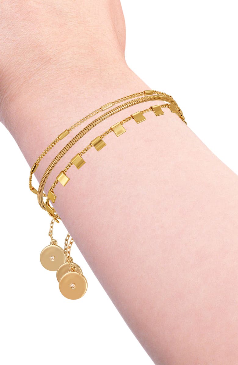 Vince Camuto Set of 3 Chain Bracelets, Alternate, color, Gold Tone