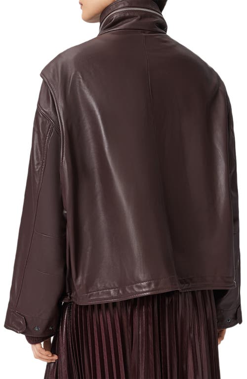 Allsaints Clay Leather Jacket In Brown