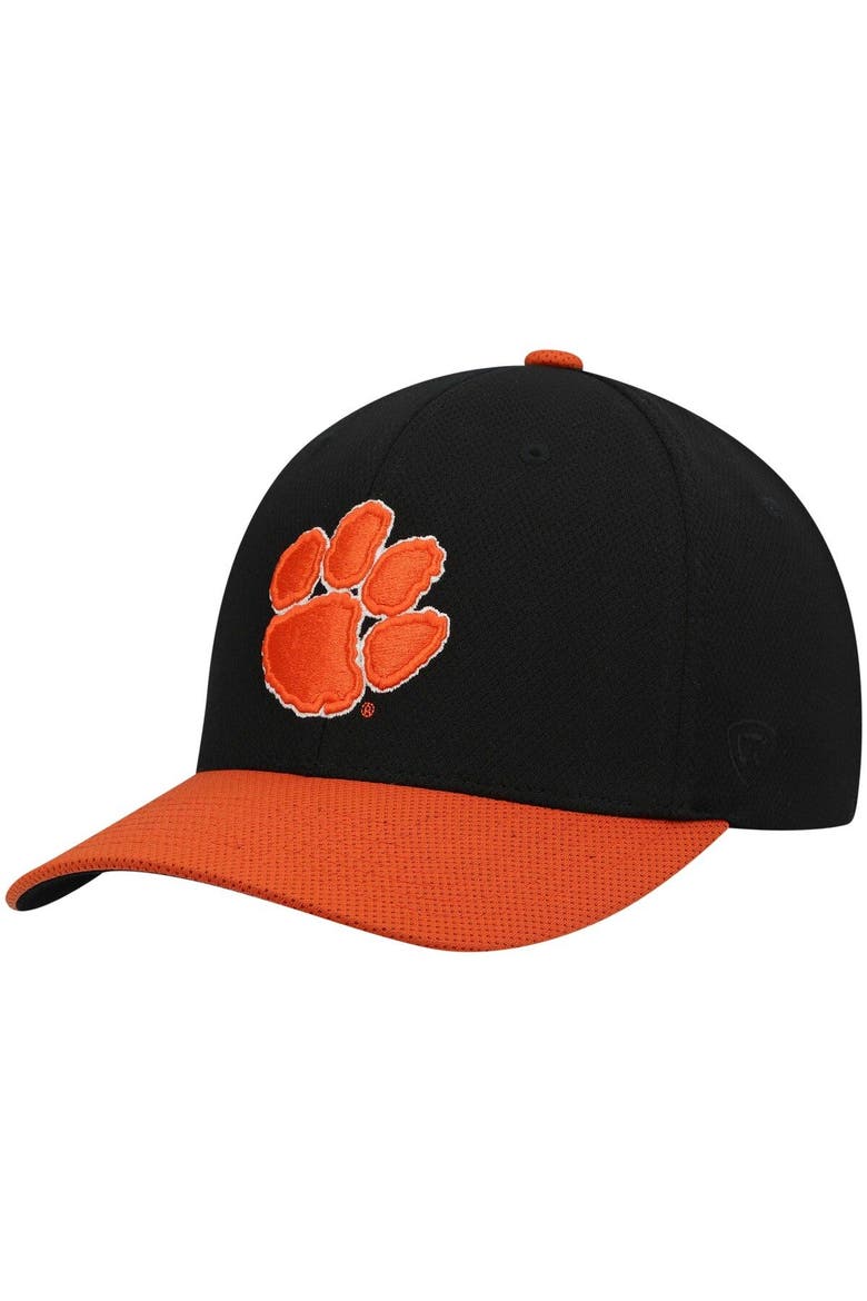 Men's Top of the World Black/Orange Clemson Tigers Two-Tone Reflex Hybrid Tech Flex Hat, Alternate, color, Black