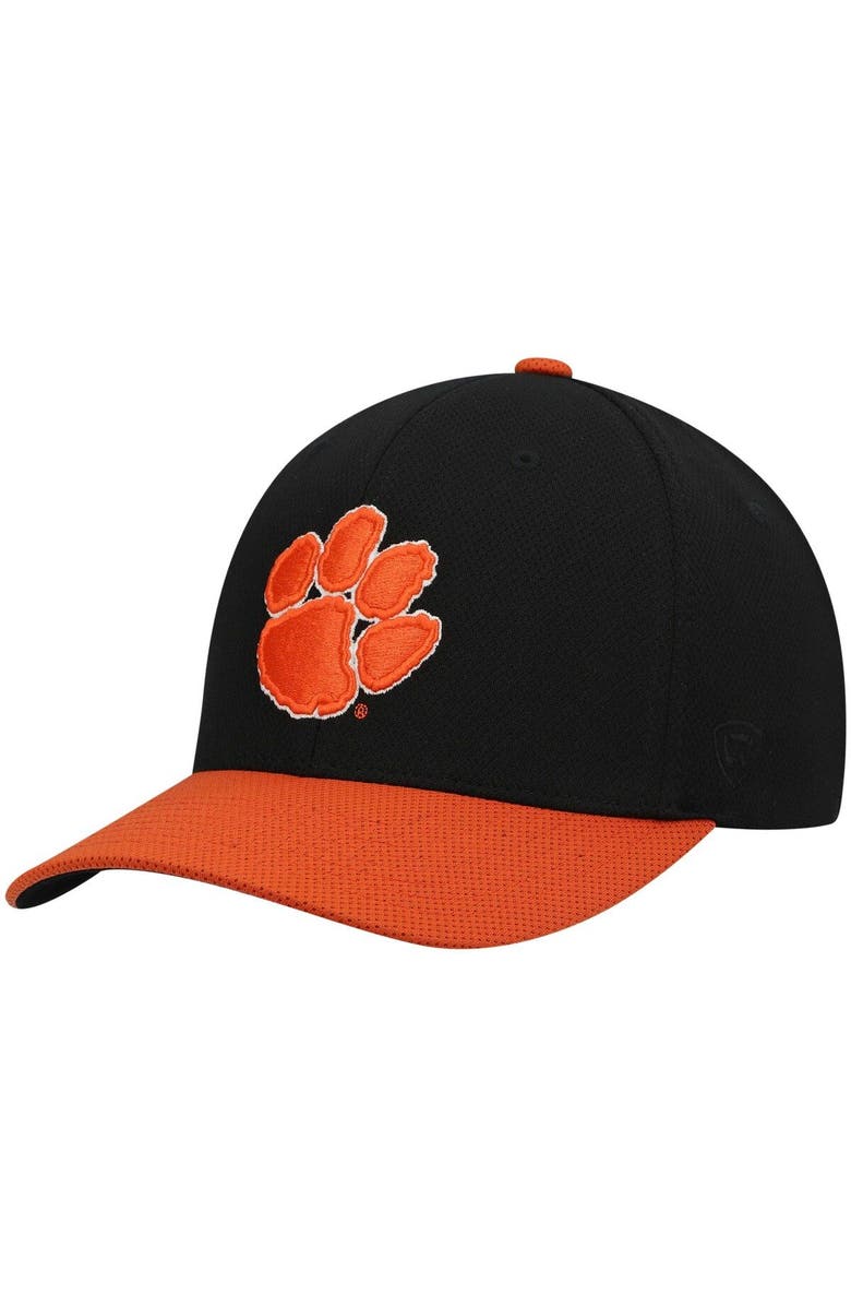 TOP OF THE WORLD Men's Top of the World Black/Orange Clemson Tigers Two-Tone Reflex Hybrid Tech Flex Hat, Alternate, color, Black