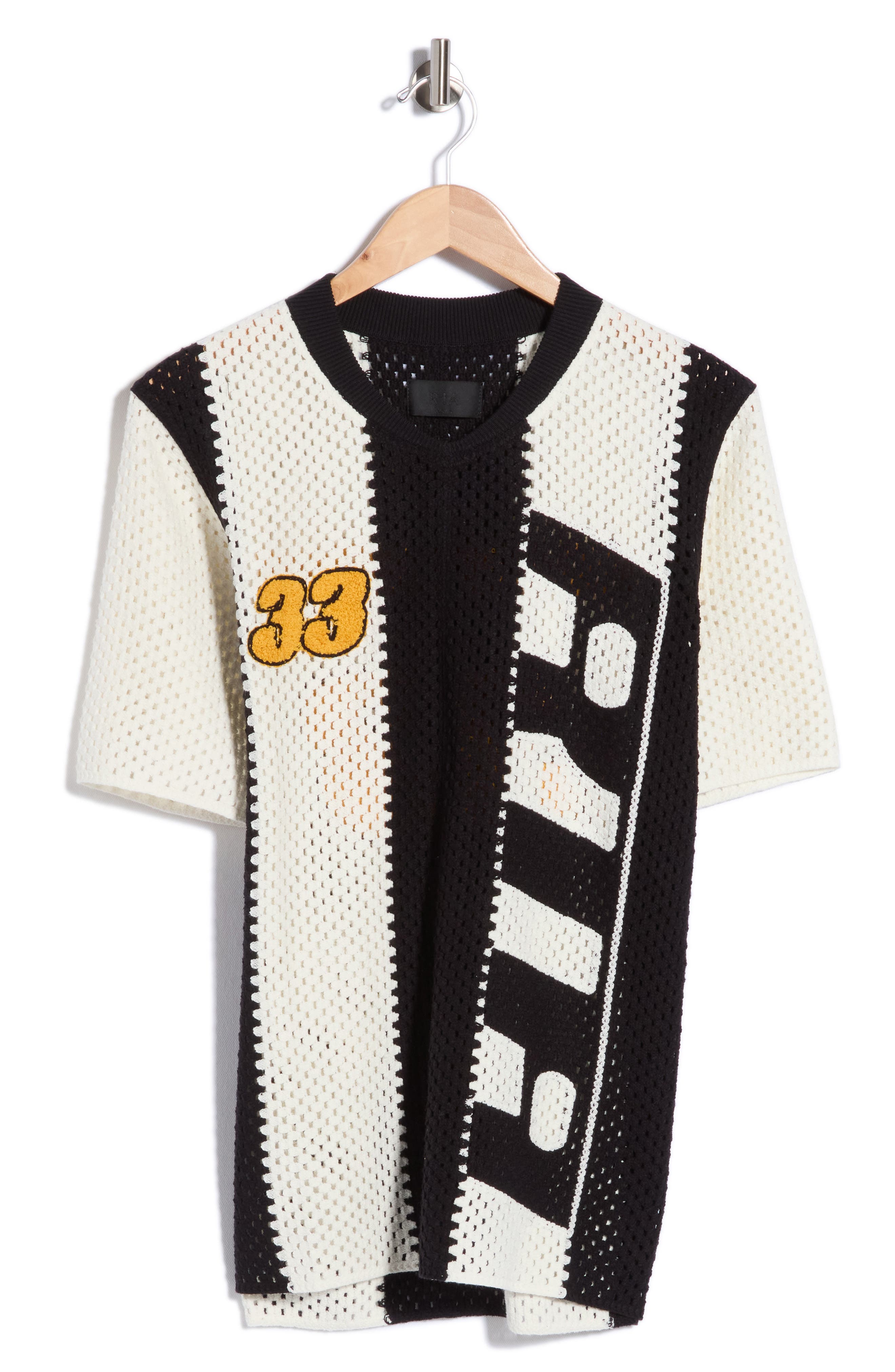 RtA Benjamin Race Stripe Open Knit T-Shirt