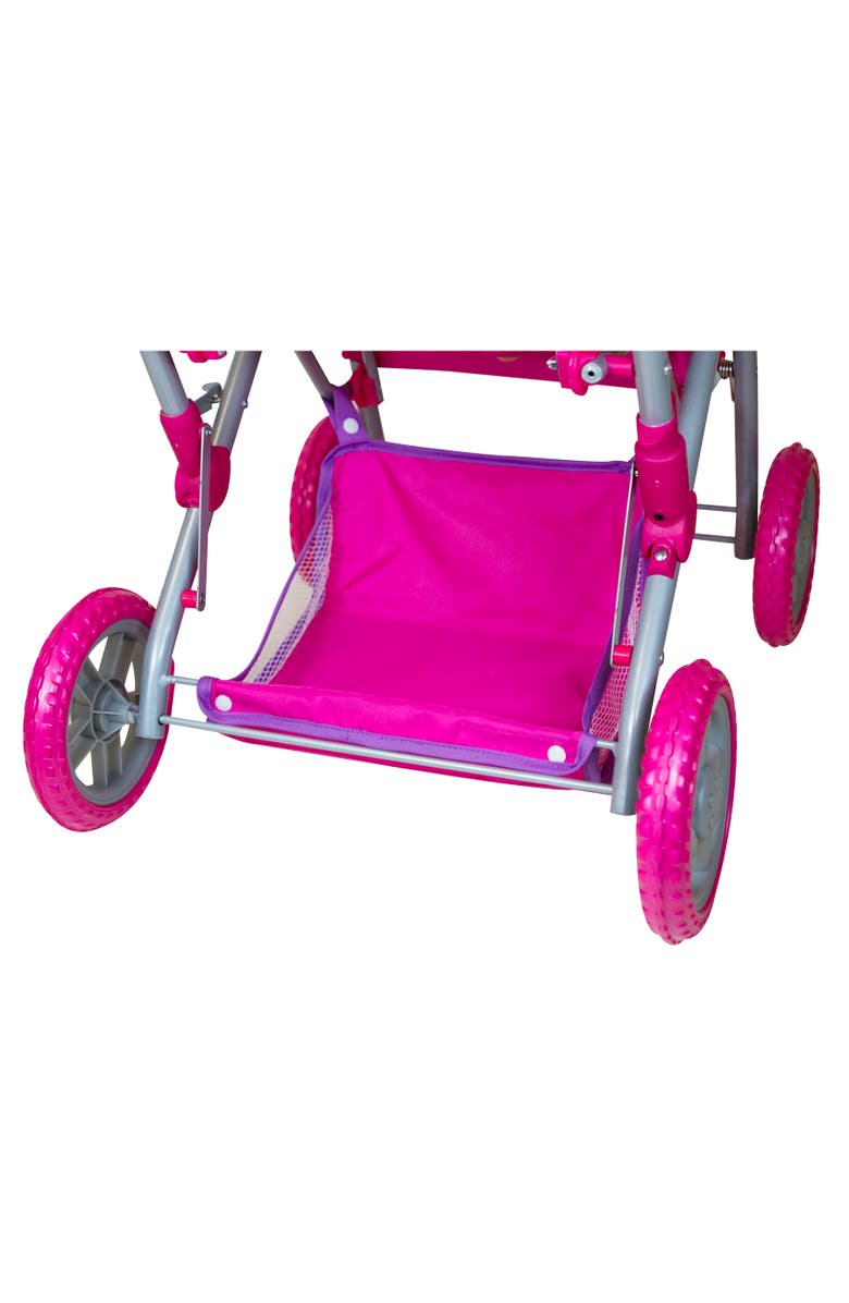 Lissi Colorful Twin Baby Doll Pram, Alternate, color, Pink