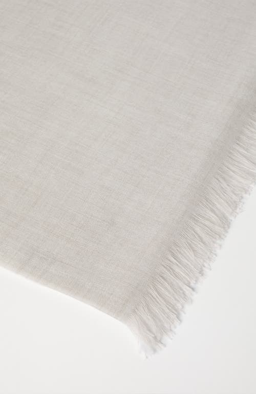 Brunello Cucinelli Fringed Cashmere-silk Scarf In Pearl Grey
