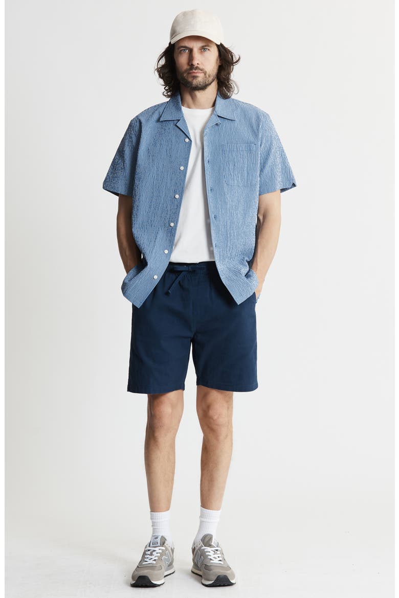 Suffolk Seersucker Camp Shirt, Alternate, color, BLUE STRIPE