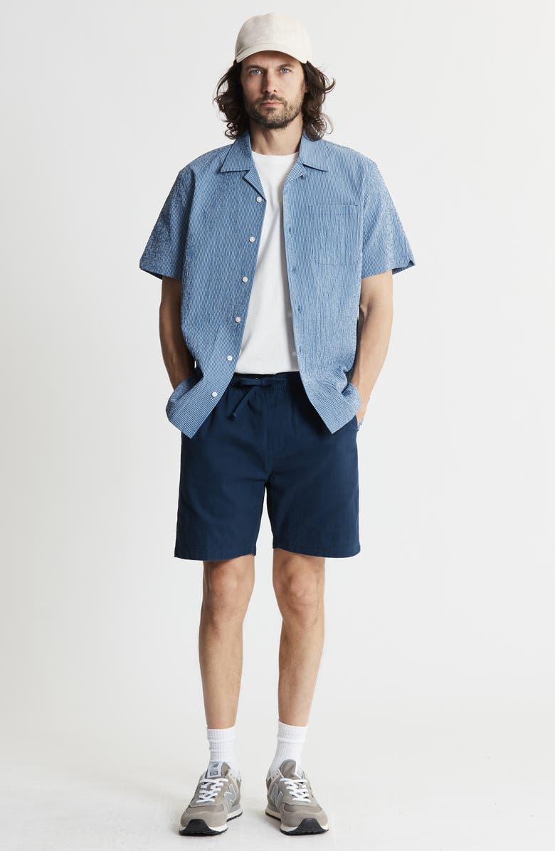 JACHS Suffolk Seersucker Camp Shirt, Alternate, color, Blue Stripe