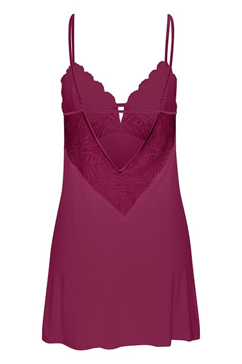 Women's Back Cutout Lace Negligee, Alternate, color, Bordeaux