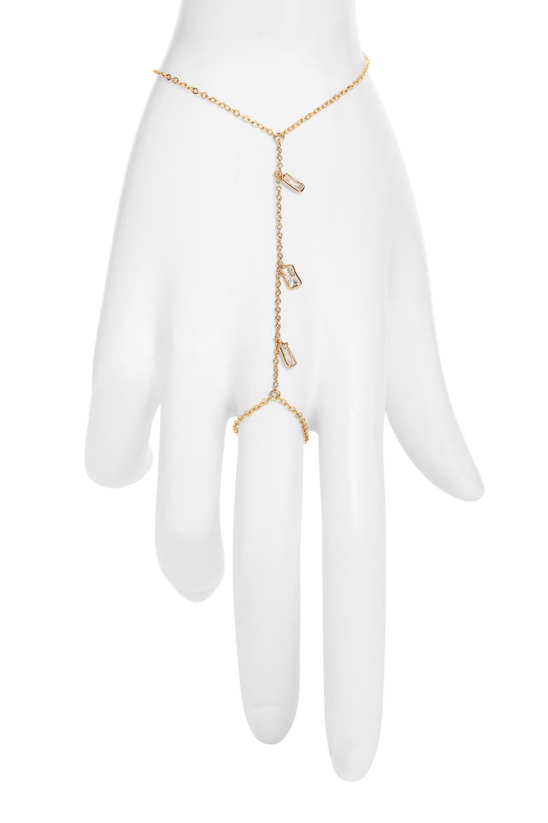 Cubic Zirconia Hand Chain, Main, color, GOLD