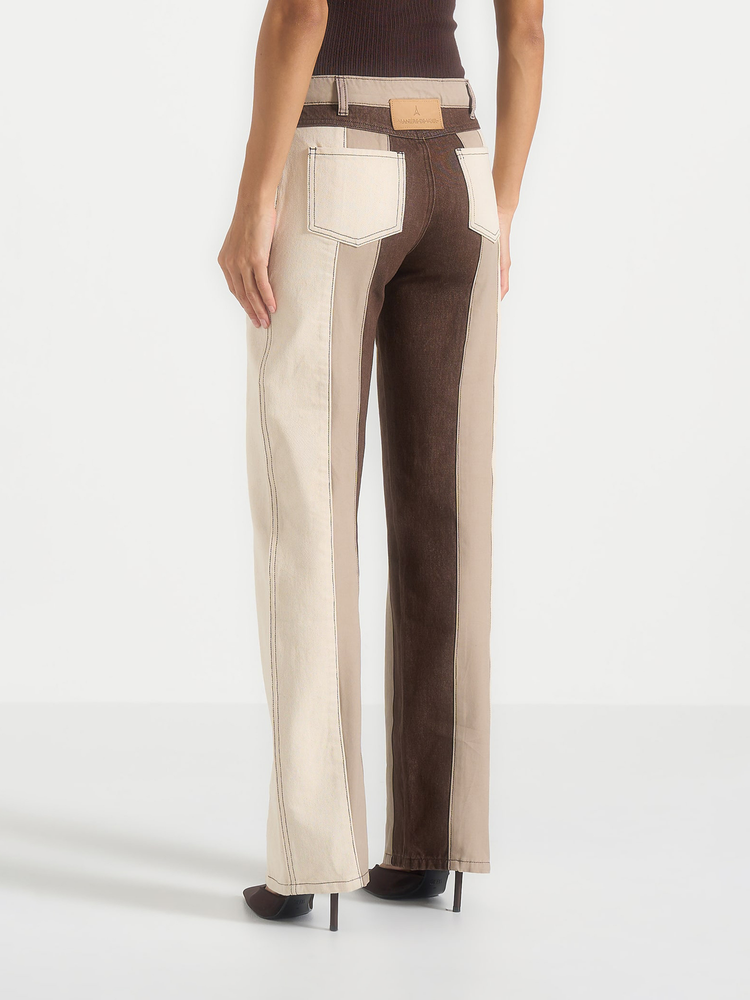 Manière De Voir Jacinda Colour Block Straight Leg Jeans (Women) | Nordstrom